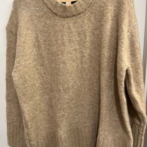 Elegant Beige Crew Neck Sweater